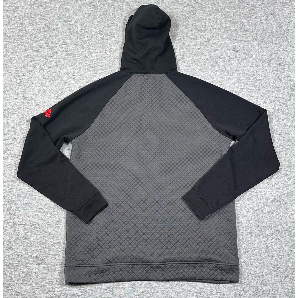 Footjoy Links Hoodie Mens Large Gray Black 1/4 Zip Moisture Wicking Golf Logo - Picture 2 of 7